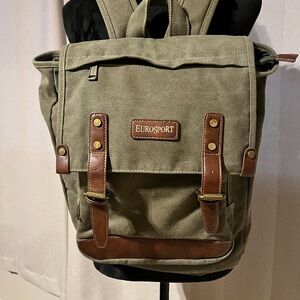 Olive and Brown Backpack